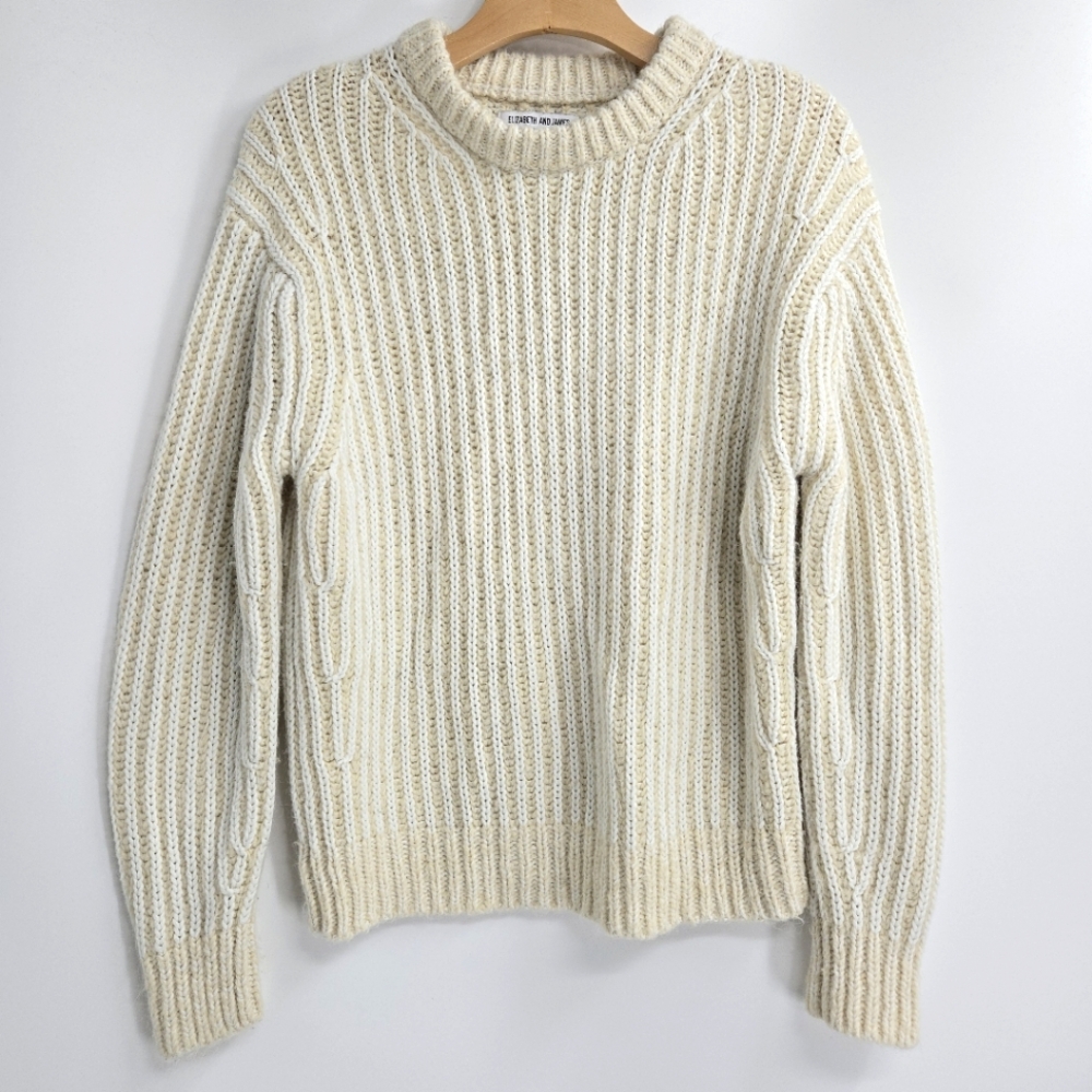 Elizabeth and James‎ Sweater Ribbed Cream Knit